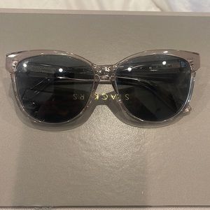 YSL sunglasses with see-thru grey frames